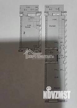 3-к квартира, сданный дом, 53м2, 2/5 этаж