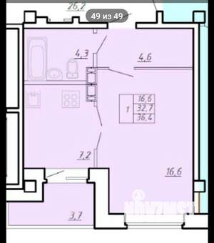 1-к квартира, вторичка, 37м2, 4/8 этаж
