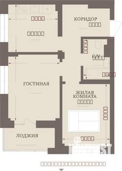 2-к квартира, строящийся дом, 53м2, 5/13 этаж