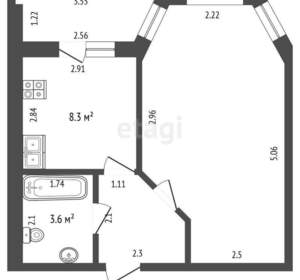 1-к квартира, вторичка, 37м2, 5/5 этаж