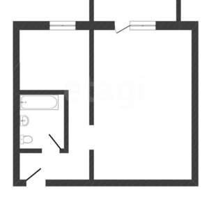 1-к квартира, вторичка, 30м2, 5/5 этаж