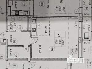 1-к квартира, вторичка, 55м2, 6/9 этаж