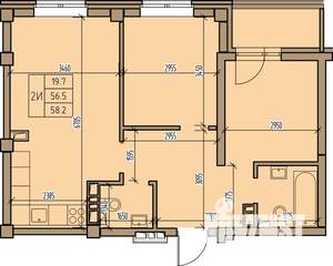 2-к квартира, строящийся дом, 58м2, 5/16 этаж