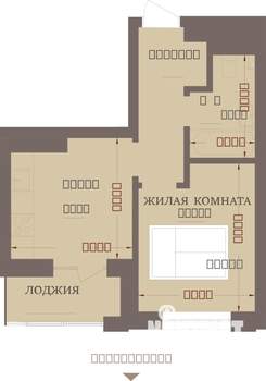 1-к квартира, строящийся дом, 33м2, 12/13 этаж