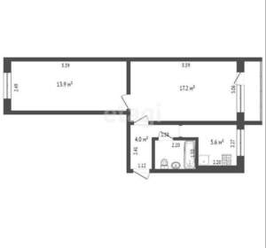 2-к квартира, вторичка, 43м2, 3/5 этаж