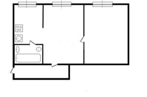 2-к квартира, вторичка, 44м2, 1/5 этаж