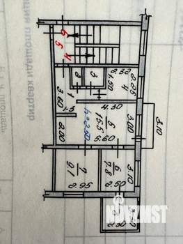 3-к квартира, вторичка, 55м2, 2/5 этаж