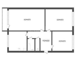 3-к квартира, вторичка, 62м2, 2/5 этаж