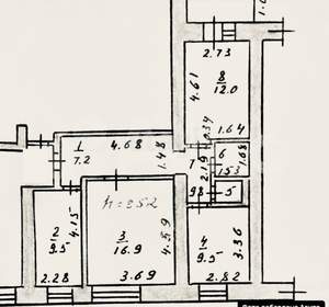 3-к квартира, вторичка, 61м2, 6/9 этаж